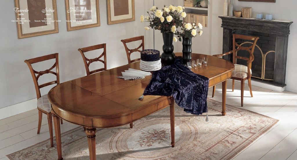 Möbel Einrichtung Gruppe Tisch + 4 Stuhl Set 5tlg. Esstisch Garnitur Esszimmer