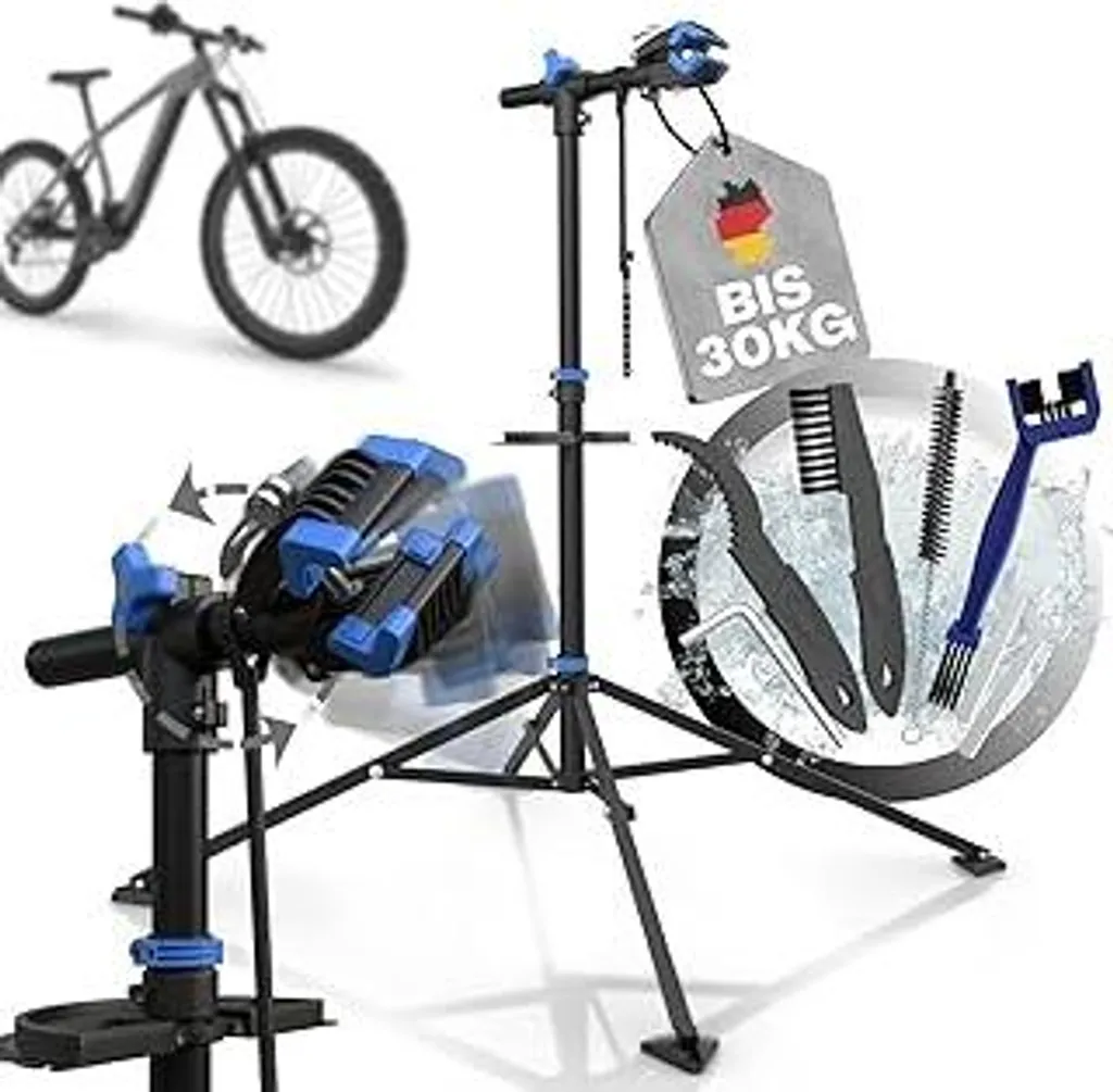 Tarpofix Cavalletto per biciclette fino a 30 kg | Cavalletto professionale per biciclette | Cavalletto per riparazione biciclette elettriche e normali | Supporto per biciclette elettriche pesanti | Cavalletto per riparazione biciclette | Cavalletto per montaggio biciclette - 1