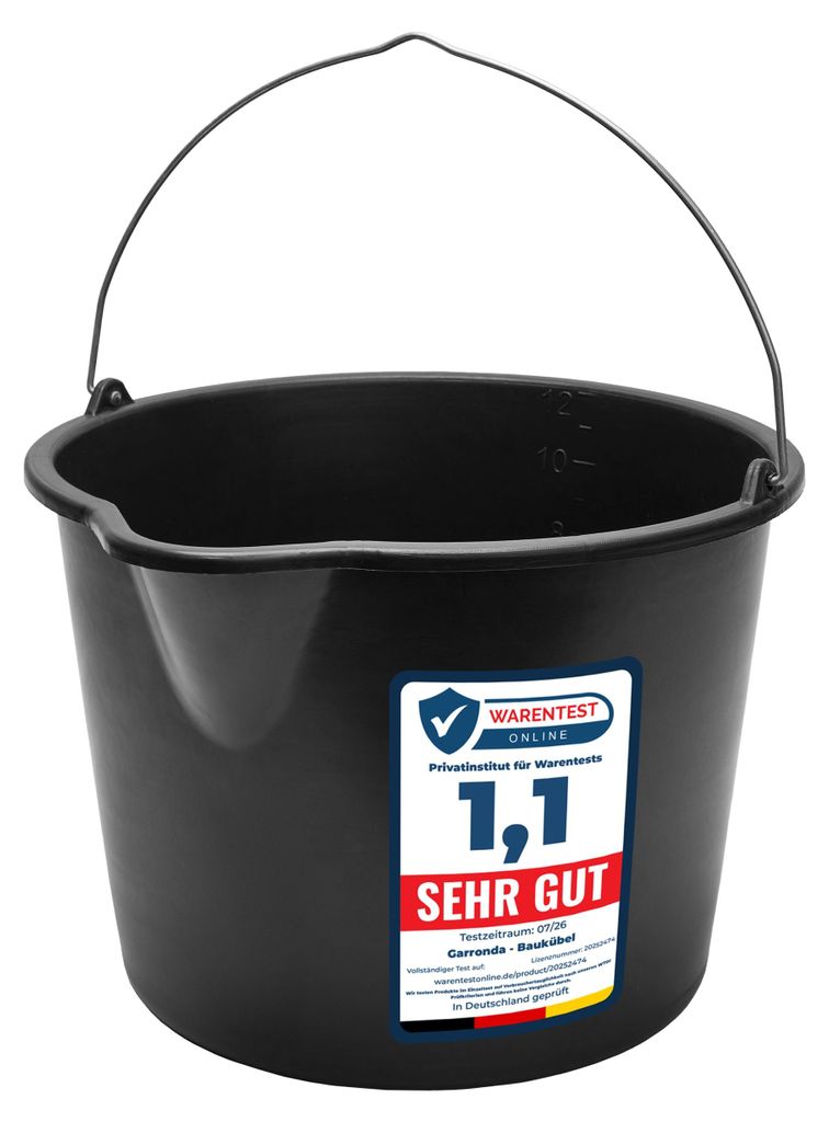 Seau de chantier Garronda 5 Pack 12 L avec bec verseur - Image du produit 