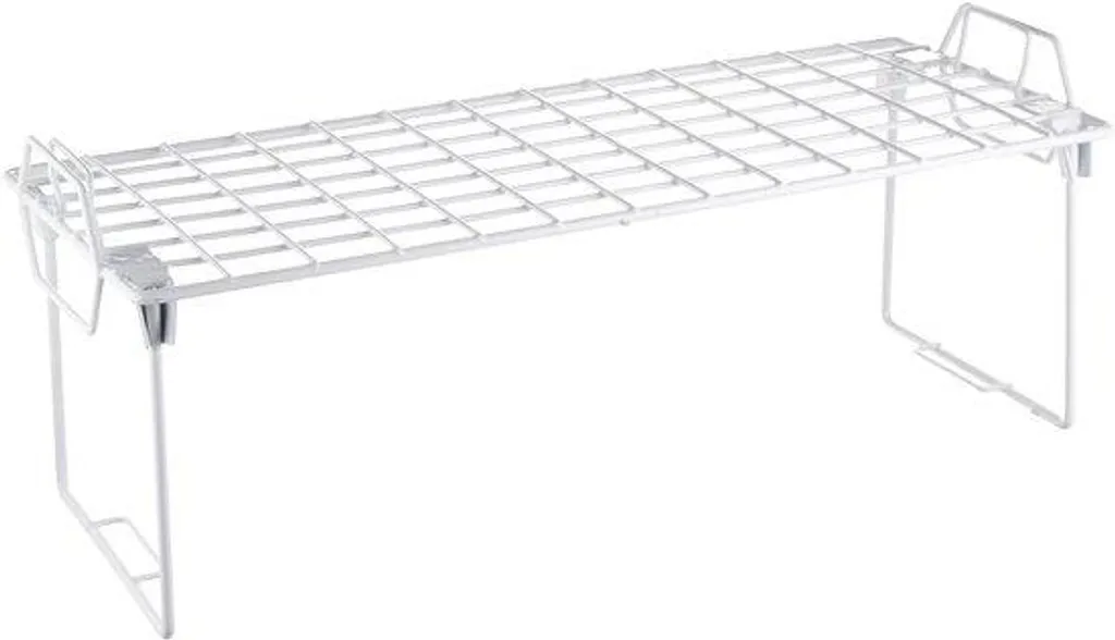 Étagère métallique blanche pour gagner de la place, grille robuste