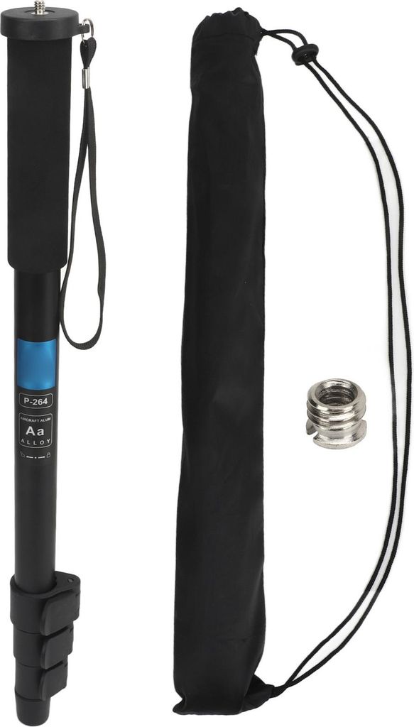 P 264 Kamera Einbeinstativ Aluminiumlegierung Teleskop Selfie Stick 4 Abschnitte Digital Handheld für Action Smartphone
