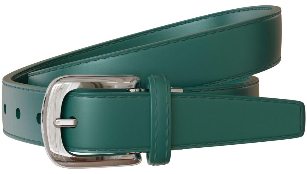 Damen Spalt Leder Gürtel 30mm Sommer Farben Silberne Schließe 30696 Türkis 105