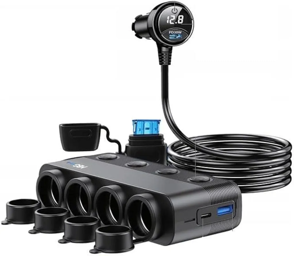 MBG Line HS75AD MAX: Adattatore Ricarica Rapida con Voltmetro LED 12V/24V