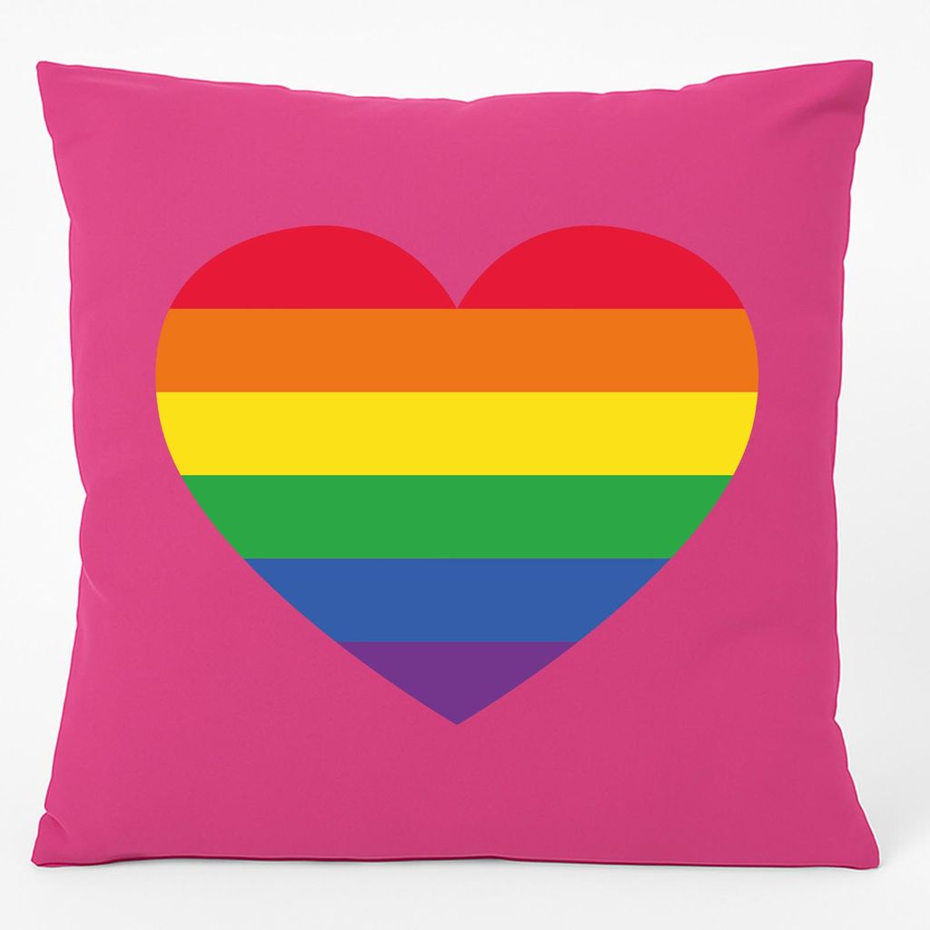 Huuraa Kissen Regenbogenflagge LGBT+ Pride Flag 40x40cm mit Füllung Fuchsia Baumwolle Dekokissen Geschenkidee