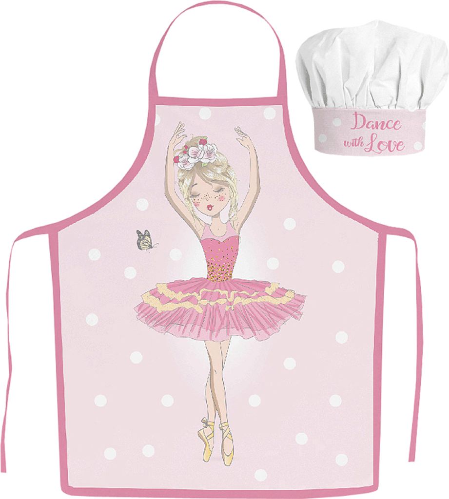 Kinderschürze mit Kochmütze Ballet Dance