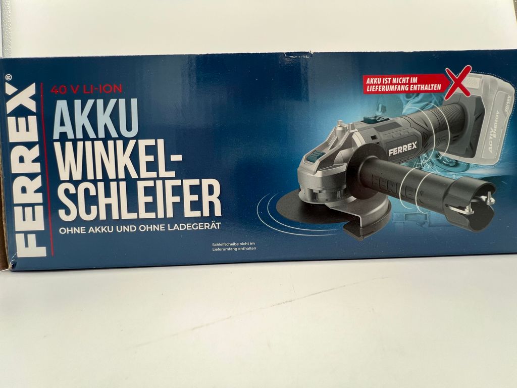 Ferrex Winkelschleifer 40V Akku ohne Akku und Ladegerät Produktbild 