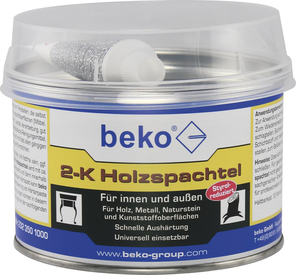 Beko 2-K Holzspachtel 1 kg ähnlich eiche, inkl. Härter Produktbild 