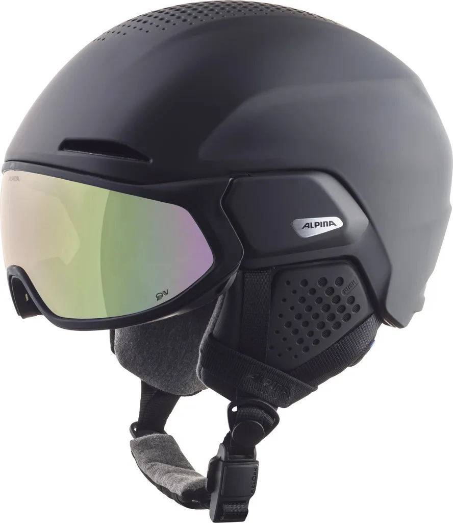 Casque de ski avec visière ALPINA ALTO QV pour homme coloris noir et cobalt