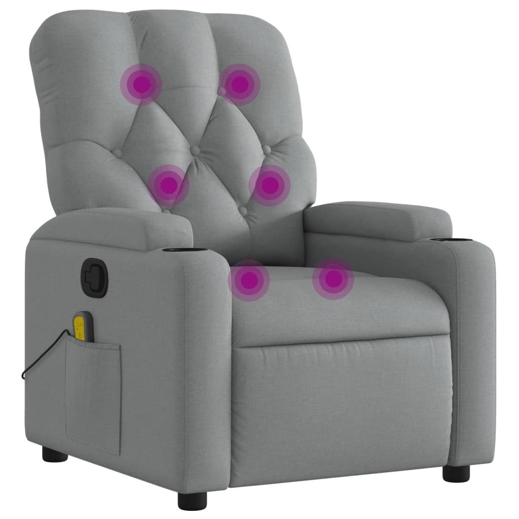 vidaXL Massagesessel Hellgrau Stoff Produktbild 