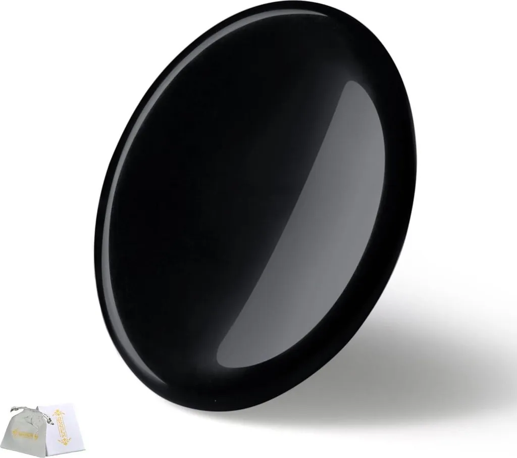 Pierre de Guérison en Obsidienne Noire Lisse Anti-Stress et Relaxation