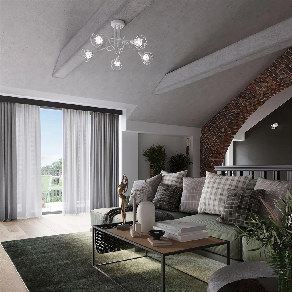 Lampada ARTEMIS 3 Sollux Bianco Acciaio | Plafoniera Moderna E14 3 Luci - 8