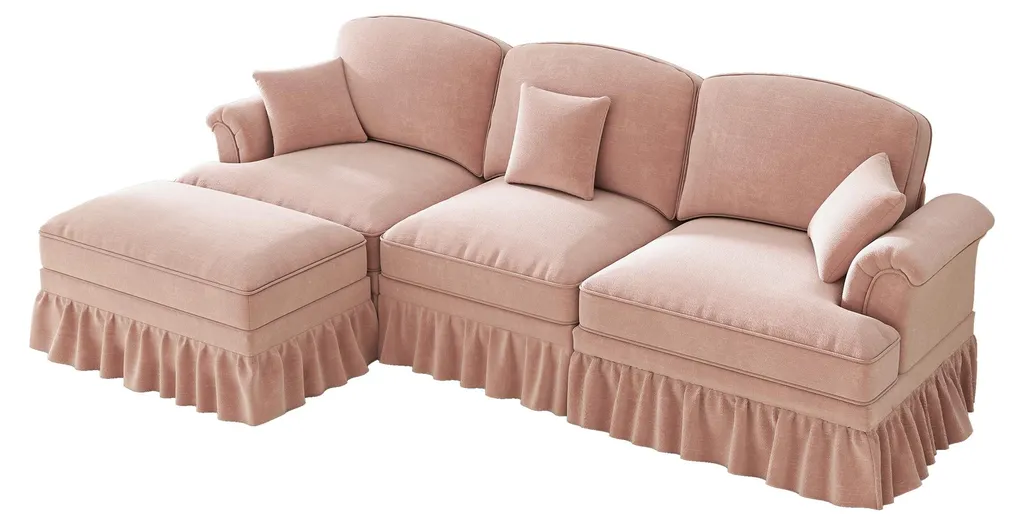 Canapé d'angle confortable en chenille pour optimiser votre coin salon - 9