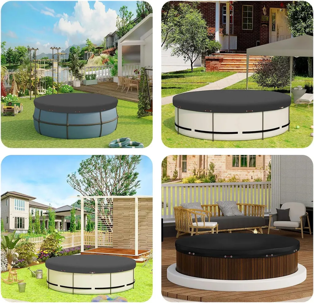 Copertura Piscina 460 cm Avorio PE 200g/m² | Telo Termico e Invernale - 3