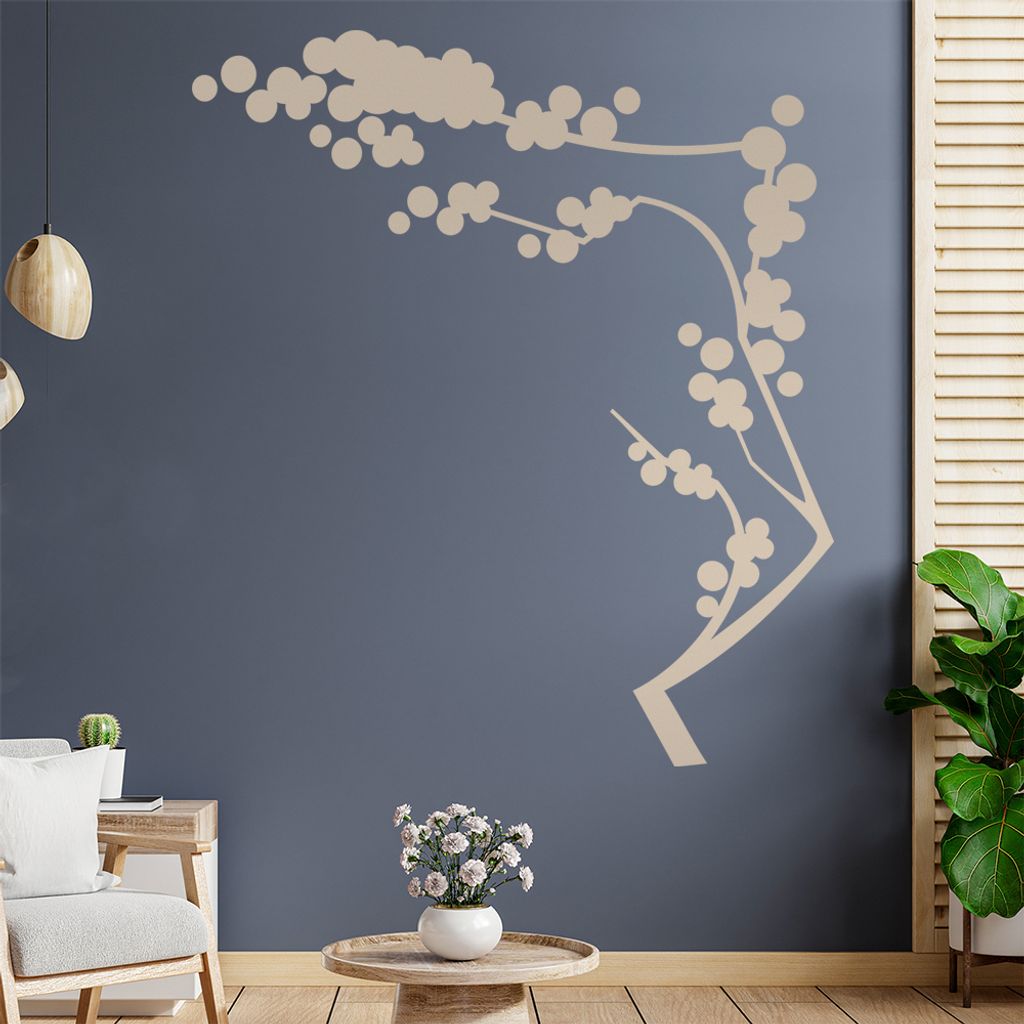 Ast mit Beeren Wandtattoo in 6 Größen - Wandaufkleber Wall Sticker - Dekoration, Küche, Wohnzimmer, Schlafzimmer, Badezimmer