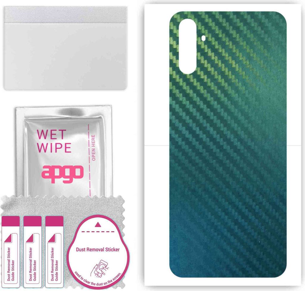 apgo Rückseite Schutzfolie, Skin, kompatibel mit Realme C3i, Hinten Displayschutzfolie aus Vinylfolie, kratzfest, einfache Montage - Kohlenstoff-C...