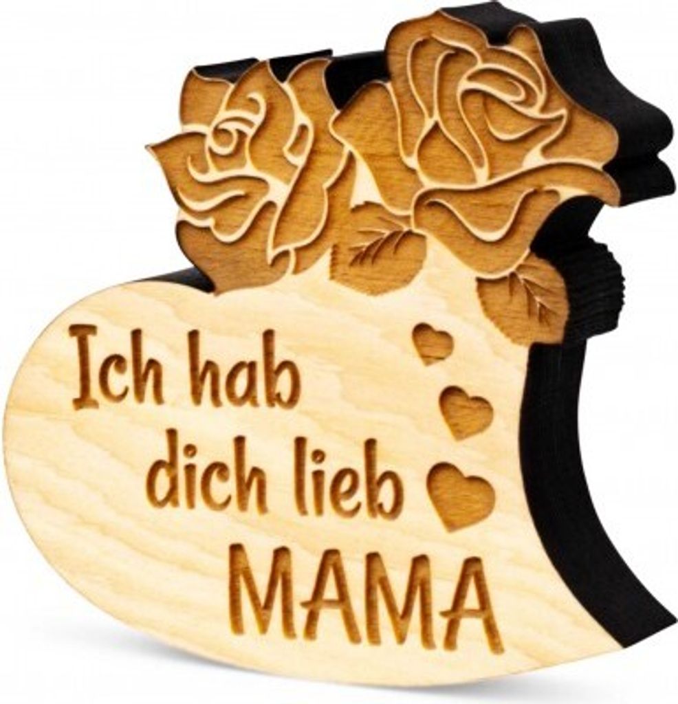 Zirbenherz Ich hab dich lieb Mama 9cm Produktbild 