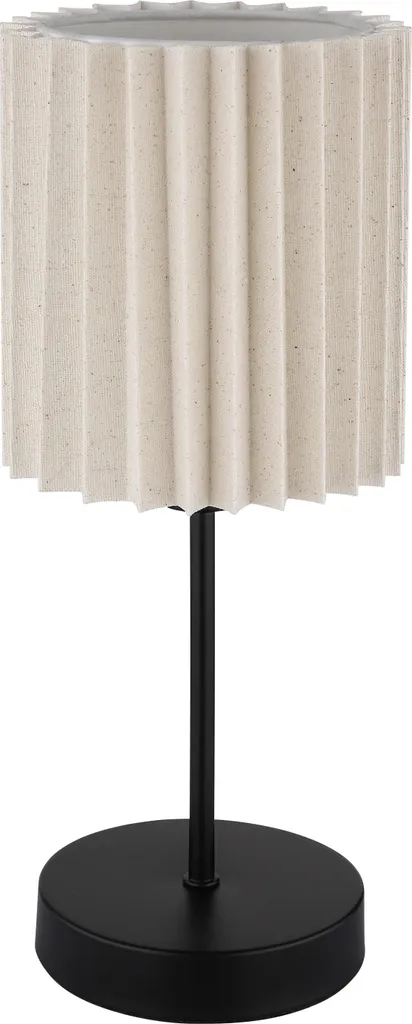 Lampe à poser métal noir textile naturel 35 cm - Éclairage apaisant