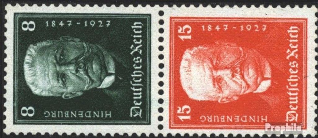 Briefmarken Deutsches Reich 1927 Mi S36 mit Falz Hindenburgspende