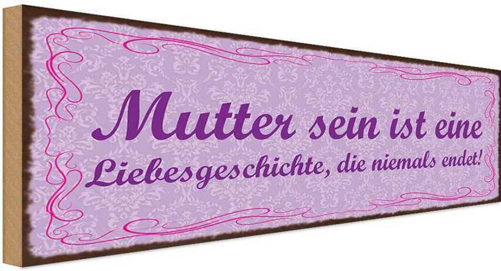 vianmo Holzschild 10x27 cm Mutter sein ist Liebesgeschichte Spruch Zitat