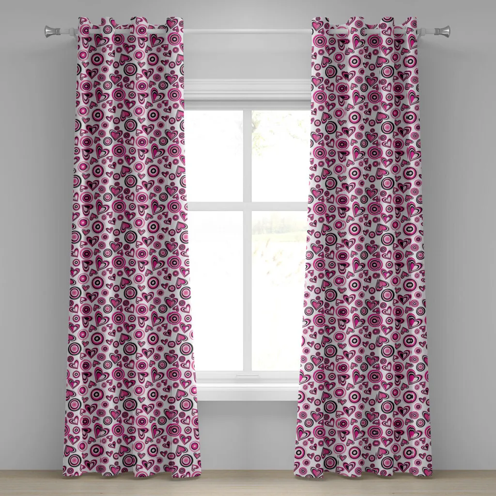 Tenda ABAKUHAUS Cuori Rosa e Cerchi 280x225 - Arredo Romantico Chic