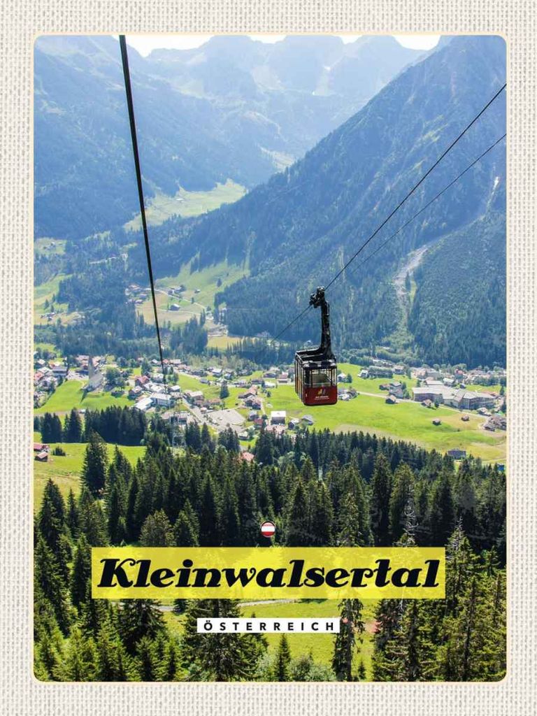 vianmo Holzschild 40x30 cm Kleinwalsertal Österreich Gondel Natur Bildmotiv Reisemotiv Europa
