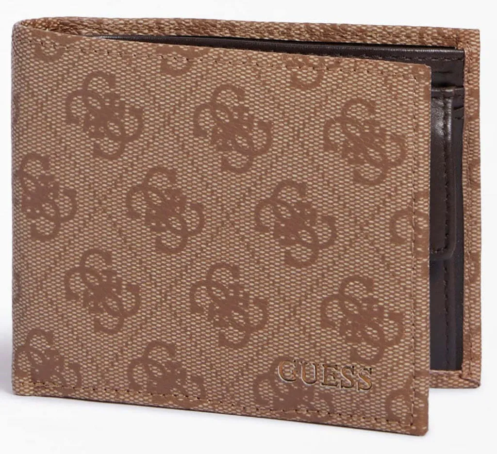 Portefeuille Homme Guess Vezzola Marron - Idéal pour Cartes et Billets