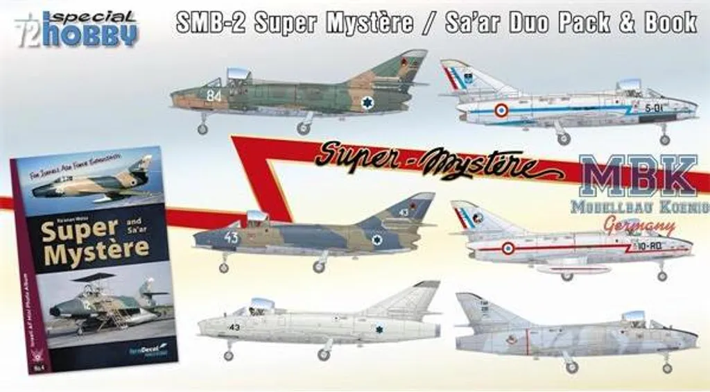Coffret Maquette Avion SMB-2 Super Mystère avec Livre Illustré 1:72e