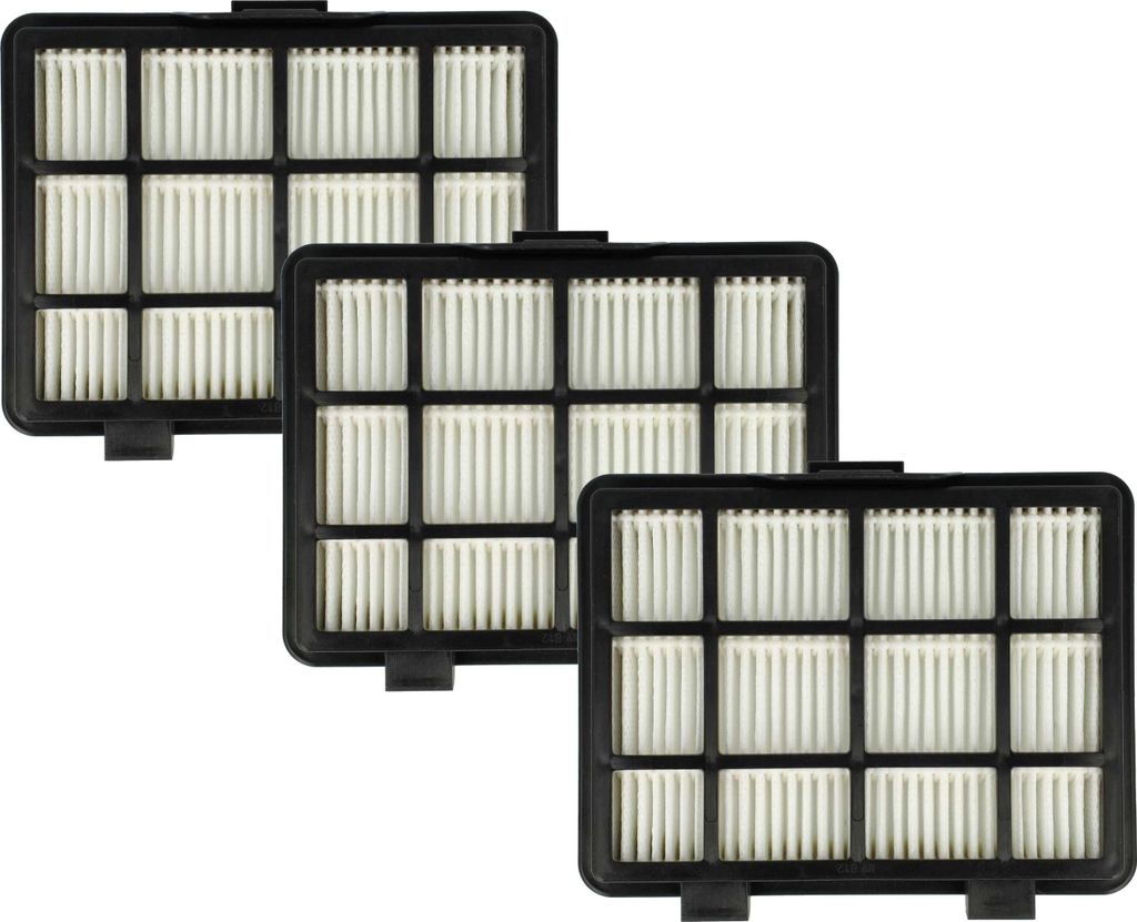 vhbw 3x Staubsaugerfilter Ersatz für Fakir 3692860 für Staubsauger - HEPA-Filter Schwarz Weiß