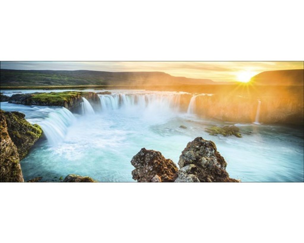 Glasbild Colourful Waterfall 125x50 cm