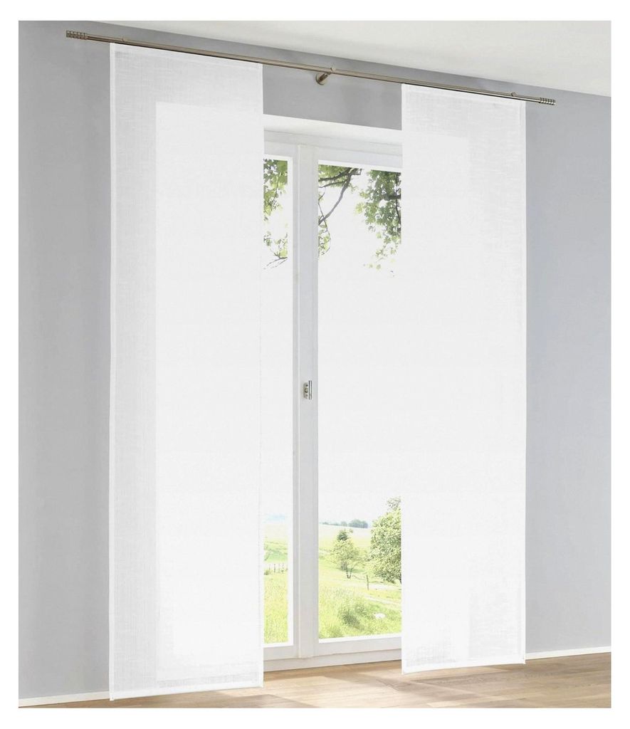 Schiebegardine Raumtrenner Boston in Weiß mit Leinenoptik, Schiebevorhang B 60 x H 225 cm (1 Stück)