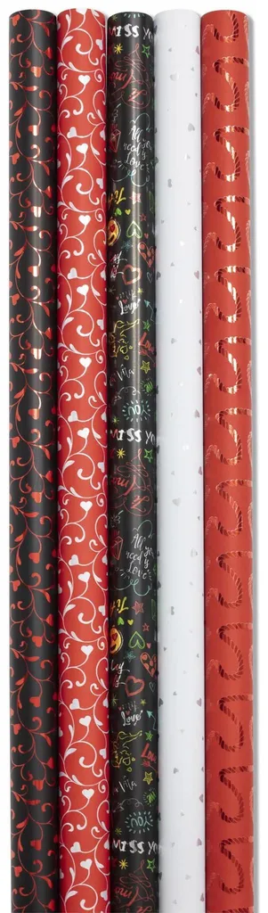 Papier cadeau Saint Valentin Clairefontaine 2m motif cœurs romantique