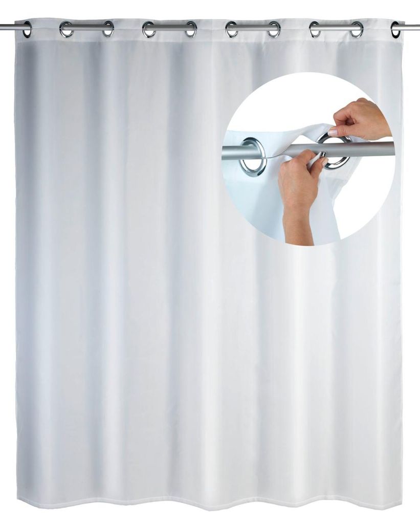 WENKO Duschvorhang Comfort Flex Weiß, Textil (Polyester), Produktbild 