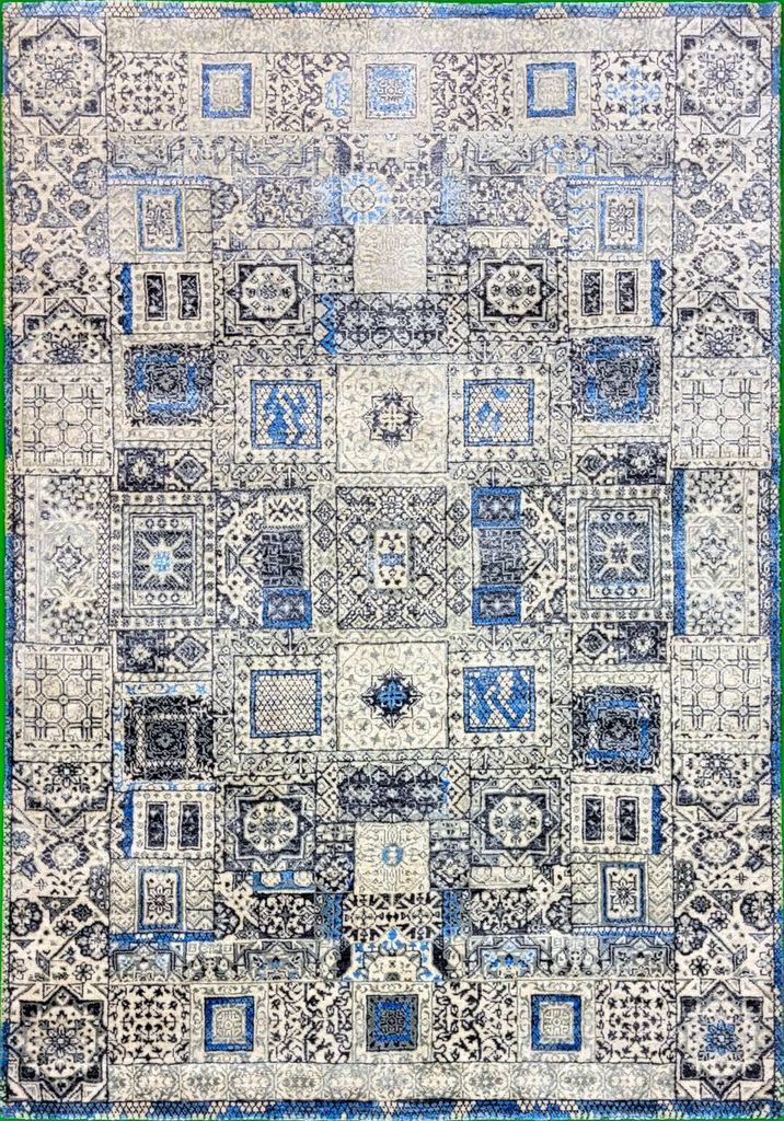 Teppich LAVISH Modern | Farbe: Blau; Größe: 70x140 cm | strapazierfähig und leicht zu reinigen | Wohnzimmer | Schlafzimmer