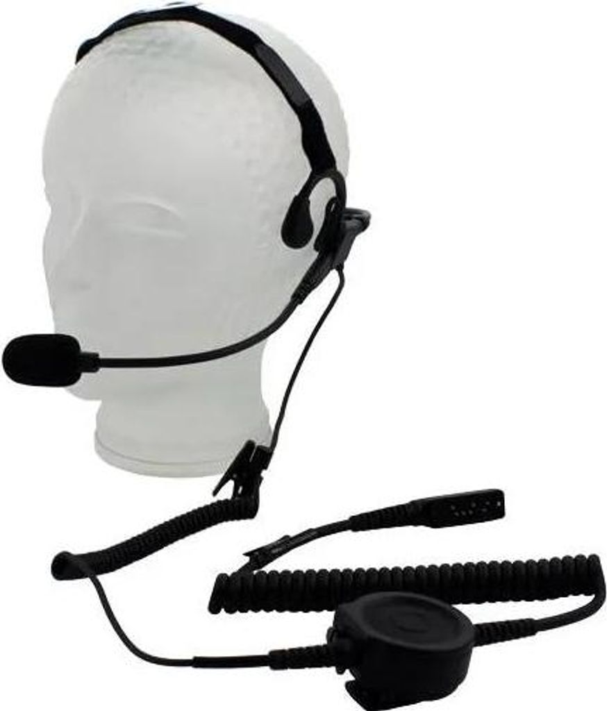 Überkopf Headset mit Schwanenhals Mikrofon und großer PTT-Taste für Motorola MTP850FUG, MTP6650, DP3400-4800