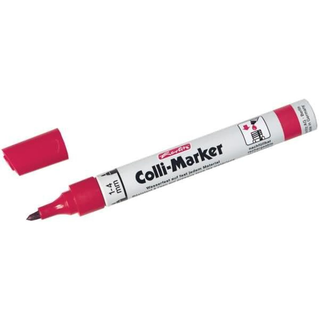 Herlitz Colli-Marker, Rot, Weiß, Aluminium, 1 mm, 4 mm, Produktbild 