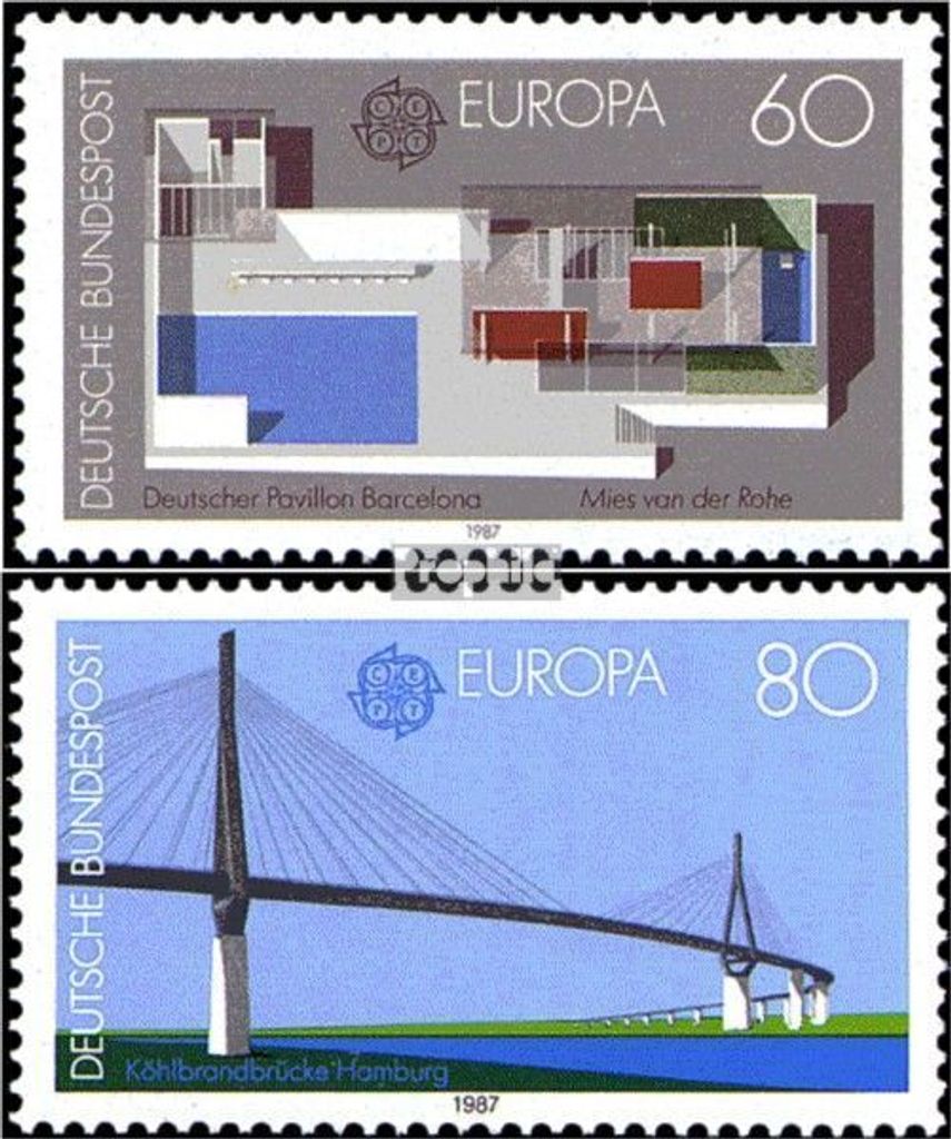 Briefmarken BRD (BR.Deutschland) 1987 Mi 1321-1322 (kompl.Ausgabe) postfrisch Europa