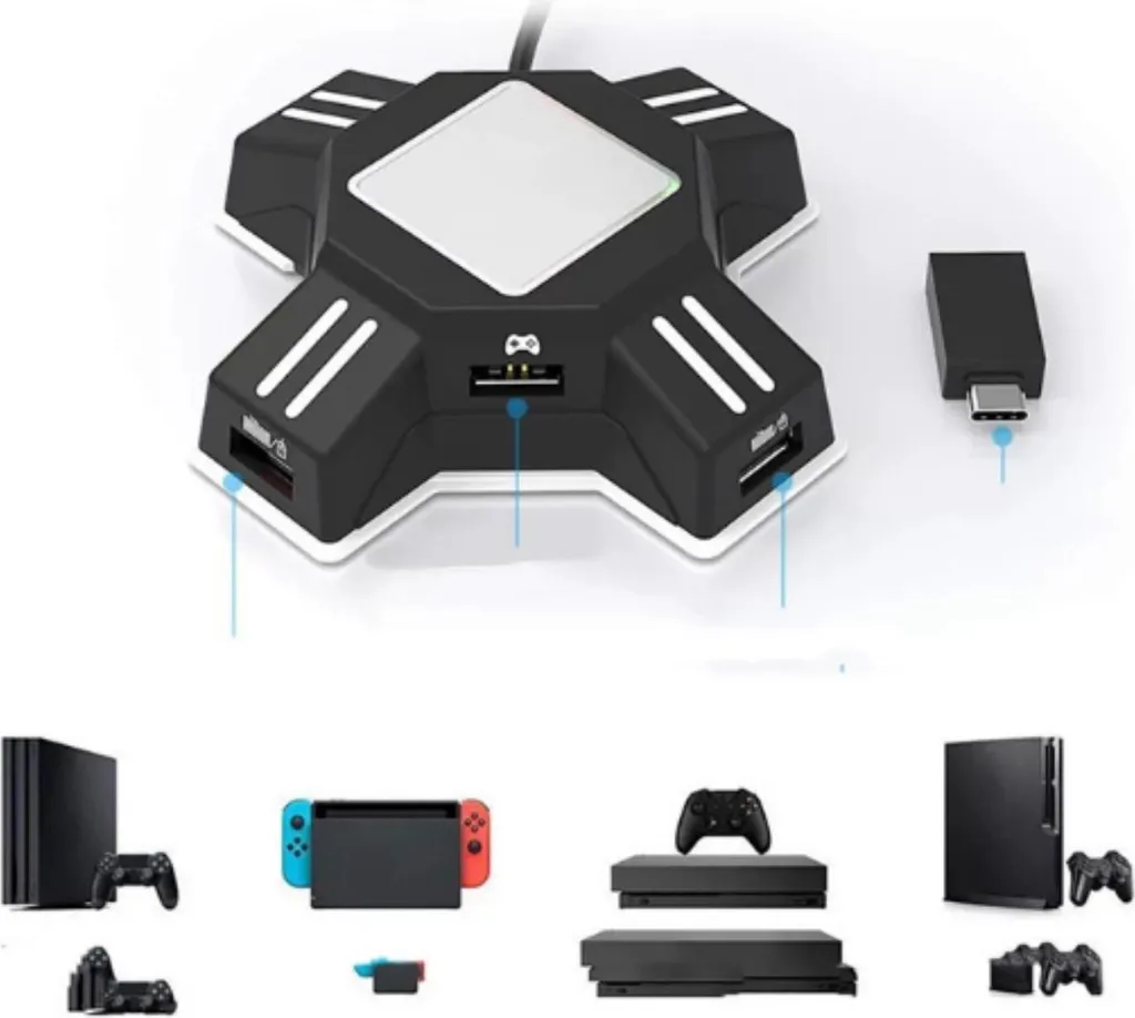 ZELURXX Adaptateur Clavier Souris pour Switch PS4 Xbox One Noir Compact