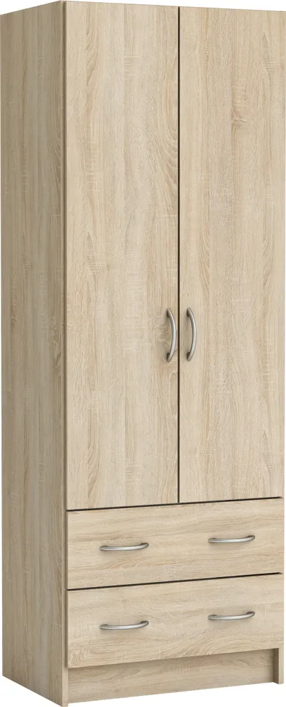 Penderie lingère chêne brossé 61 cm avec tiroirs pour petite chambre
