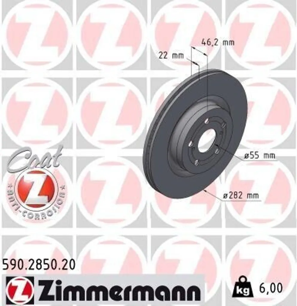 Fini les vibrations ! Disque de Frein Zimmermann 590.2850.20 Yaris P21
