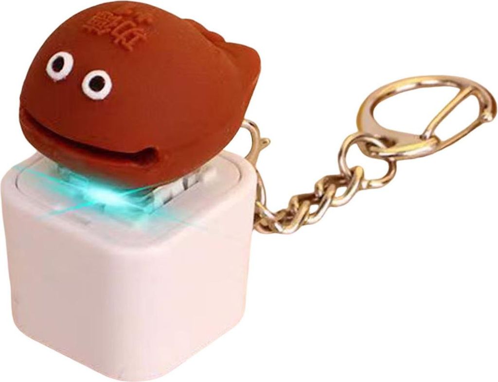 Cartoon-Tastatur, Zappel-Schlüsselanhänger mit Licht und Ton, Stressabbau, tragbar, für Reisen, Kinder und Erwachsene, mechanische Tastatur, kli...