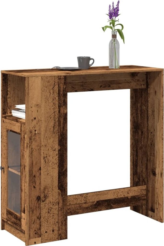 Maison Exclusive - Bartisch mit Regal Altholz-Optik 101x40x103,5 cm Holzwerkstoff