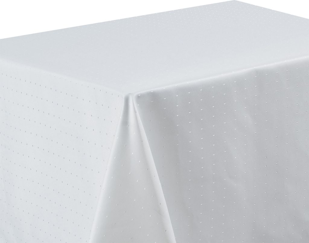 Tischdecke Punkte 160x260 Weiß eckig fleckenabweisend bügelfrei Tischwäsche Mitteldecke pflegeleicht