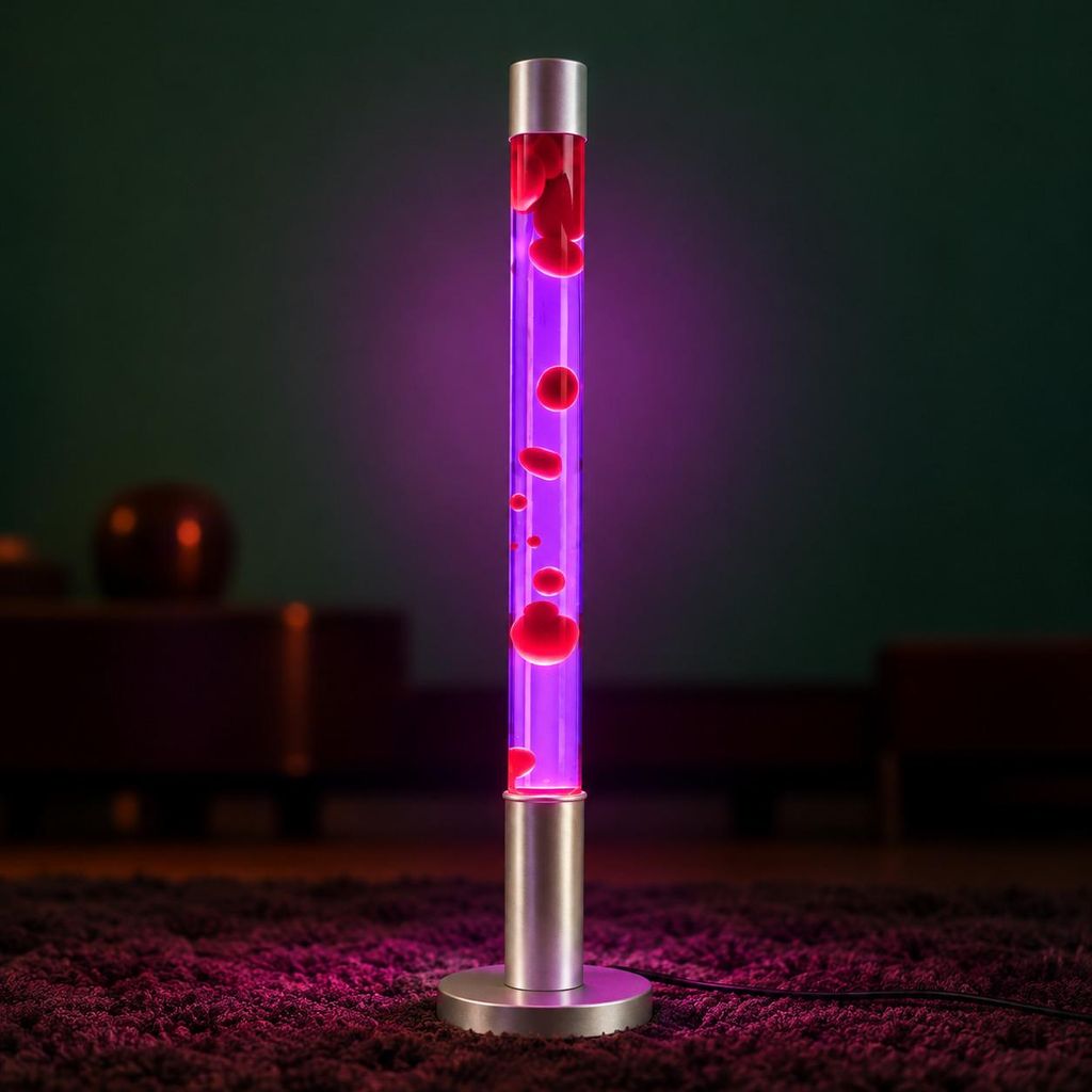 Lavalampe groß Lila Rot 76 cm hoch Retro Stimmungslicht Produktbild 