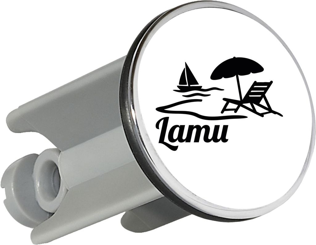Huuraa Waschbeckenstöpsel Lamu Inselmotiv Kenia 4cm höhenverstellbar Abflussstopfen Geschenkidee