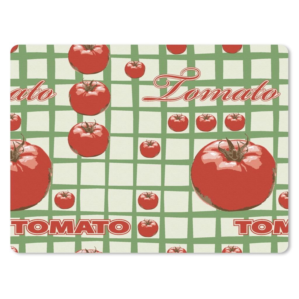 MuchoWow Mauspad Mousepad Tomate - Muster - Obst - Vintage 23x19 cm - Mousepads - Maus Mat - Pad - Mausunterlage - Schreibtischunterlage - Mauspad