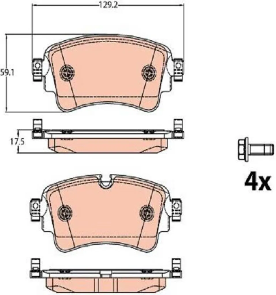 Plaquettes de Frein Arrière TRW GDB2132 pour Audi A4 B9 Berline et Avant