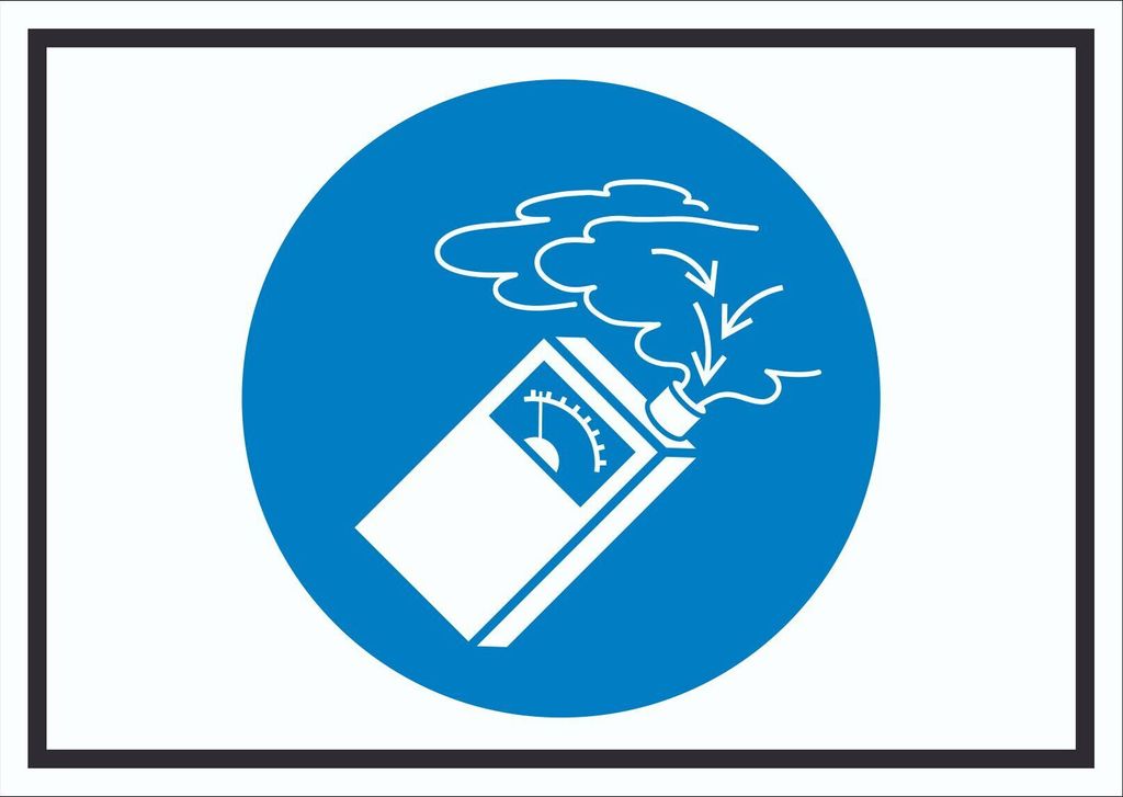 Gasdetektor benutzen Symbol Schild A1 Rückseite selbstklebend