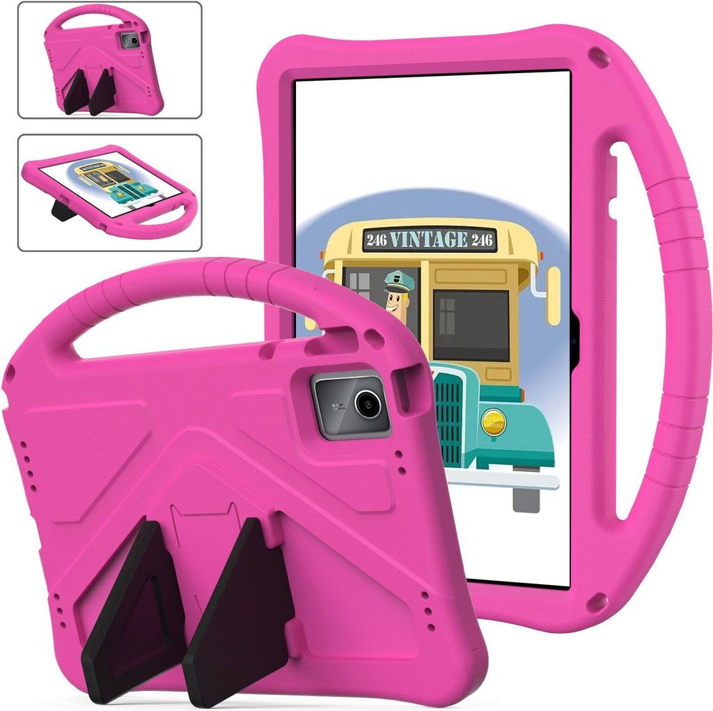 Kinder Hülle für Lenovo Tab M11 2023 TB-330FU/Xiaoxin Pad 2024 11" TB-331FC, Eva Leichte Stoßfeste Ständer, Kids Griff Schutzhülle Rosa