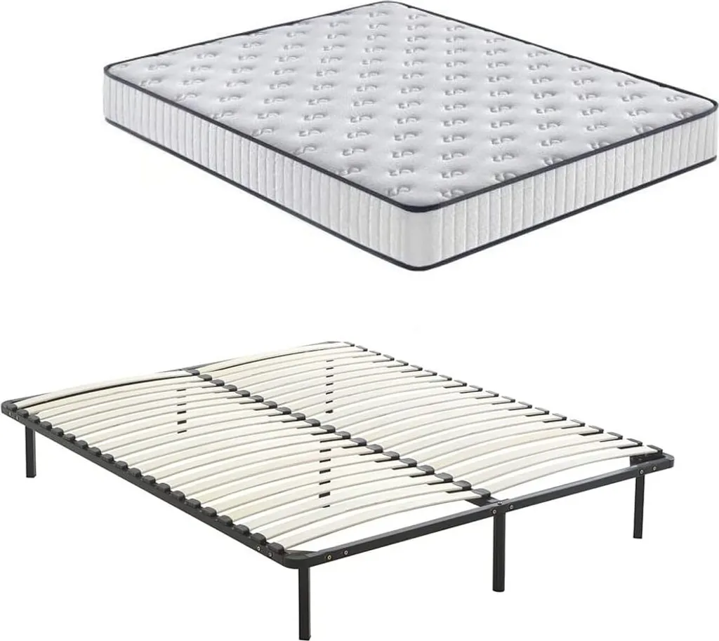 Ensemble Literie 140x190 Matelas 22 cm Sommier pour Soulager le Dos