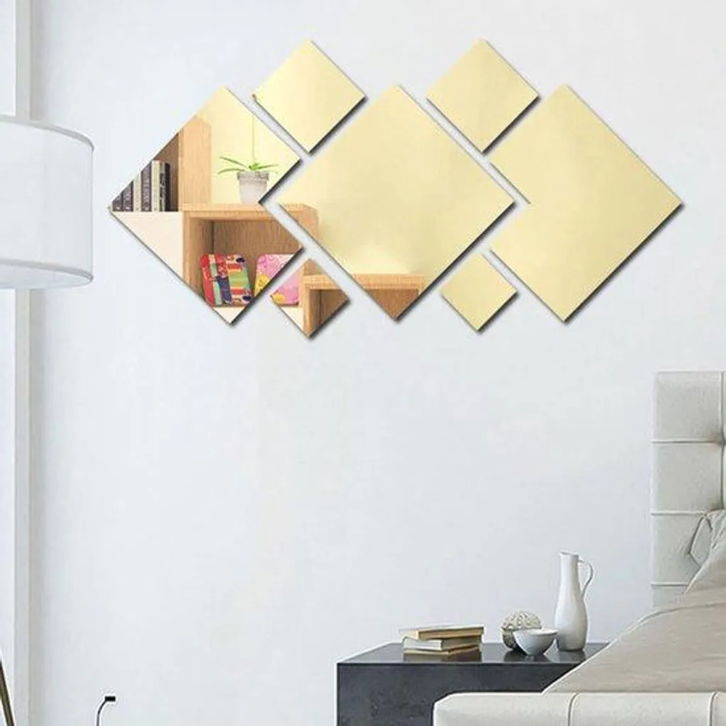 Décoration Murale Miroir DIY Lot de 7 pour Agrandir Salon et Chambre